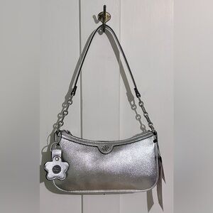 Nanette Lepore Metallic Silver Women's Shoulder Bag NWT